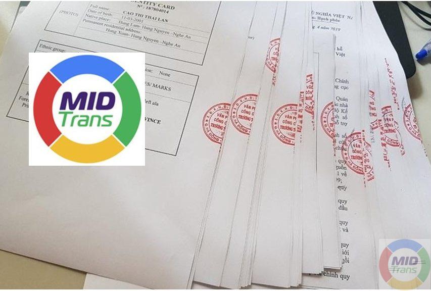 Mẫu dịch thuật công chứng cho khách hàng tại Huyện Thới Lai