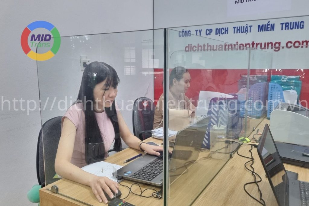 Văn phòng làm việc chuyên nghiệp của Dịch thuật Miền Trung. tại Quảng Bình